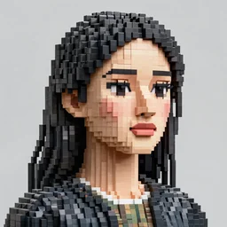 digital art of a portrait of a woman made of voxels by zou zhe and paolo uccello 4 k hd realism and flickr and 8 k 3 d and zbrush and rendered in unreal engine