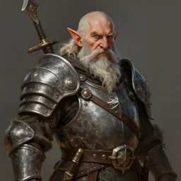 a detailed portrait of an old dwarf warrior with a rugged armor, by justin gerard, digital art, realistic painting, dnd, character design, trending on artstation