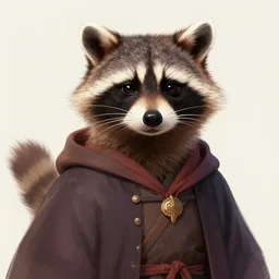 a fantasy illustration portrait of an anthropomorphic raccoon mage, by victo ngai, by stephen gammell, by george ault, artstation
