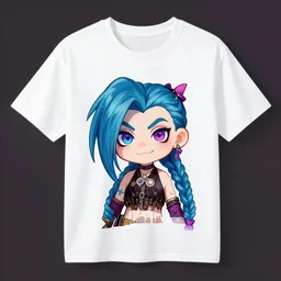 jinx in cute t - shirt, league of legends
