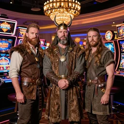 Norse vikings in a Las Vegas casino