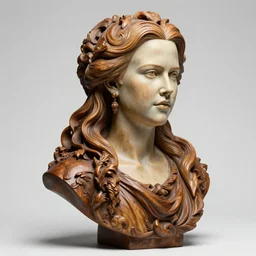high intricate bust of an nicole kidman ( 1 9 9 5 ) carved from wood in baroque style, studio light, maria panfilova, andrea savchenko, mike kime, ludovic plouffe, qi sheng luo, oliver cook, trending on artstation