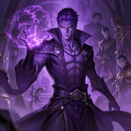 male necromancer purple skin casting magic spell, anime key visual, handsome and attractive man, highly detailed, smooth, sharp focus, artstation, concept art, by shumolly and monable and artgerm and greg rutkowski and jo chen and pilyeon and ruan jia