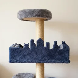 cat tree skyline, a skyline made of cat scratchers