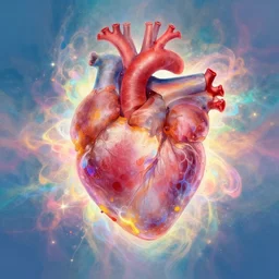 abstract and artistic visual representation of human empathy, energy, heart, bloom effect trending on artstation