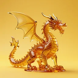 a dragon made of clear honey, sigma 2 4 mm f / 8 1 / 1 0 0 0 sec shutter speed, high speed photography, magic realism, shutterstock contest winner, creative commons attribution, benoit b mandelbrot, behance hd, yellow background
