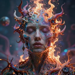 portrait ultra dimensional mi 2 0 0 instinct entity, accidentally tripping on dmt and acid, psychedelic experience, overwhelming psychosis of self realization and burning awakening, ultra high definition, unreal engine 5, hyperrealism, masterpiece composition, by casey weldon, barclay shaw 8 k photorealistic