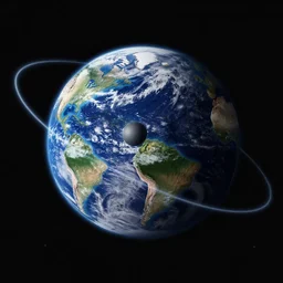 planet earth orbiting a supermassive black hole, hyper realistic