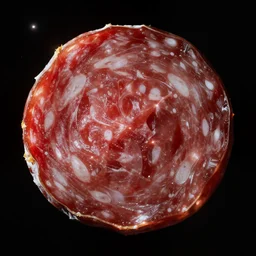 Astronomical satellite view of nearest star image as a slice of salami