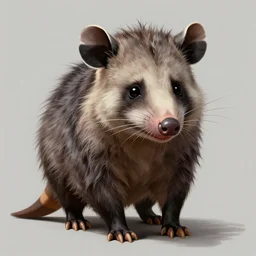 humanoid opossum. The mood is weird. dungeons and dragons portrait. highly detailed, digital painting, artstation, concept art, sharp focus, illustration, art by Josh kirby and John romita jr and moebius