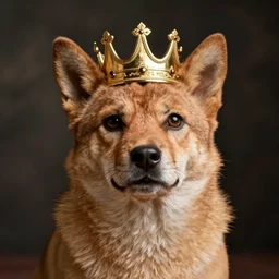 a proud corki reigns as king, hyperrealistic