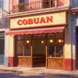 beautiful painting of a cuban restaurant storefront,, digital art, trending in artstation, cinematic lighting, studio quality, smooth render, unreal engine 5 rended, art style by disney and pixar