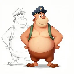 flinstones world war 2, concept art, cartoon, sketch