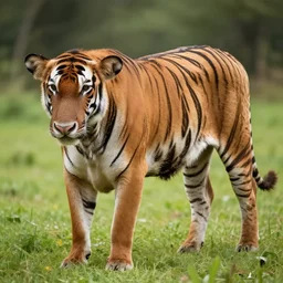 a cow with tiger stripes, cow tiger hybrid animal, wildlife photography, hyperrealistic