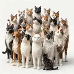 cat dog 25 heads 32 legs 18 tails cat dog in style of Hieronymous Bosch