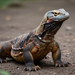 komodo dragon with a mane, national geographic, 4 k