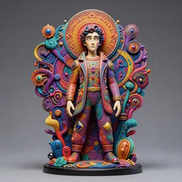 Man Ray as a Pixar figurine, vibrant, hyperrealistic, Maximalism, mystical, ornate, Intricate