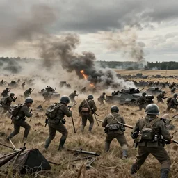 a photo of a battlefield in world war 4