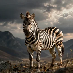 a hybrid made of a cat and a zebra