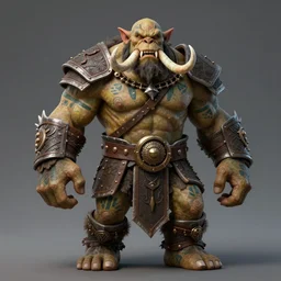 vintage photograph of a real fantasy orc chieftain, tall, muscular, sharp fangs and tusks, big arms, big hands, big feet, armored, tribal paint, highly detailed