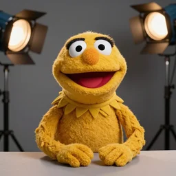 studio portrait still of muppet!!!!! pam beesly from the office!!!! as a muppet muppet muppet as a muppet, 8 k, studio lighting, key light,