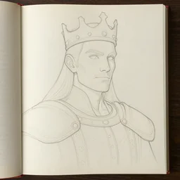 highly detailed 2 d book illustration, gouache inspired, contourless, cell shaded, high fantasy character portrait of [ [ [ king arthur ] ] ], by eldar velikhanov, adam lee and walt disney, trending on artstation, sharp focus, octane render, 4 k