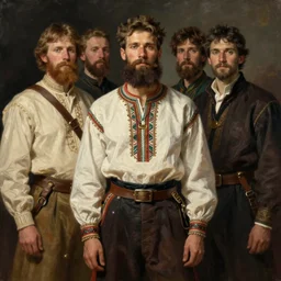 portrait of russian model bearded men jodhpurs traveler greg manchess painting by sargent and leyendecker, studio ghibli, fantasy, medium shot, asymmetrical, intricate, elegant, matte painting, illustration, hearthstone, by greg rutkowski, by greg tocchini, by james gilleard, by joe fenton