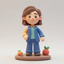 female director made in colourful clay by jon burgerman and pixar, artstation 4 k