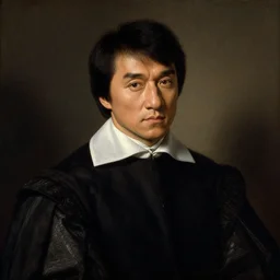 renaissance portrait painting of jackie chan in the style of rembrandt