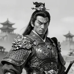 chinese warrior, portrait, fierce, intricate, elegant, black and white volumetric lighting, scenery, digital painting, highly detailed, artstation, sharp focus, illustration, concept art, ruan jia, steve mccurry