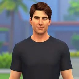 screenshot of tom cruis as a sims 4 character realistic sims 4 style tom cruise