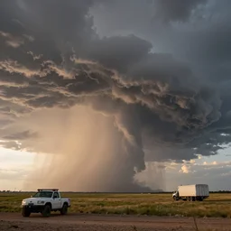 West Texas storm chaser Laura Rowe captured the picture of a lifetime, fantastic shot of a mature supercell thunderstorm, illuminated at varying heights from the setting sun.