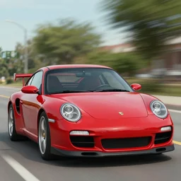 screenshot of Ferris Bueller's Day Off Ferris driving red 997 GT2 Widowmaker
