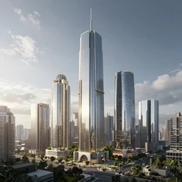 organic skyscrapers in a futuristic city, dramatic lighting, twinmotion render