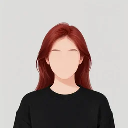 girl with medium length red hair. black jumper. no face. centered median photoshop filter cutout vector behance hd jesper ejsing!
