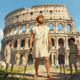 Ancient Rome, rendered by Beeple, Makoto Shinkai, syd meade, simon stålenhag, environment concept, digital art, unreal engine, WLOP, trending on artstation, 4K UHD image, octane render,