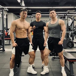 photo of typical gym bros being bros at the gym