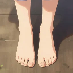 the feet of an anime woman