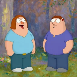 family guy in the style of monet