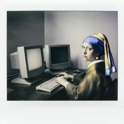 a black and white photograph of computers in love, in the style of m c escher, by egon schiele, by vermeer, film photography, polaroid photo, surreal, soft lighting
