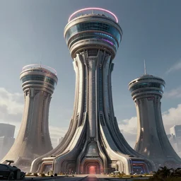 3 d sculpt of massive cyberpunk brutalist zaha hadid'air traffic control tower'' aircraft carrier tower'' power station'complex scifi digital movie camera brutalist industrial military building facade, halo, star wars, ilm, star citizen halo, mass effect, high tech industrial, artstation unreal
