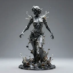 aggressive liquid sculpture resembling a woman