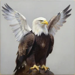 nature portrait, bald eagle, pixie wings!!!! 🧚♀, oil on canvas, painting by william sidney mount, trending in art canvas
