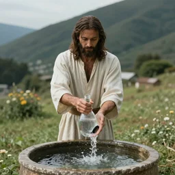 jesus turning water into mountain dew