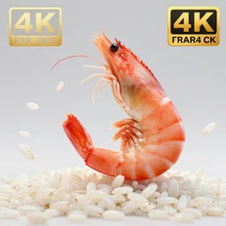 shrimp moving rice, trending on artstation, 4 k