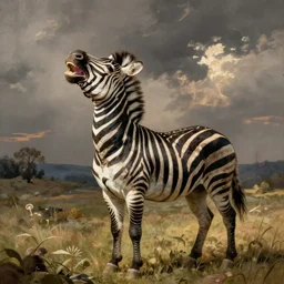 laughing zebra. art by annibale carracci