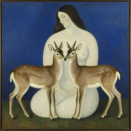 Georgia O'Keefe painting of two does, romantic, feminine, curvy