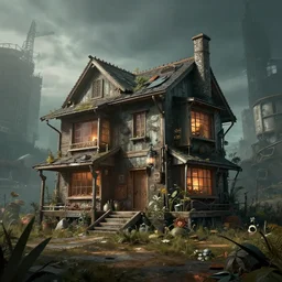 house in biopunk setting