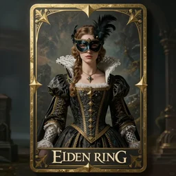 elegant and grace female boss in elden ring. magic card art. renaissance noble costume, masked, feathers, cinematic, epic wide shot, artstation, sharp focus, smooth, establishing shot, sense of awe. delicate features. alluring. navigator gear. poster style, ultra realistic. ultra detailed, art by artgerm and greg rutkowski and ruan jia.