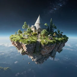 floating island in space